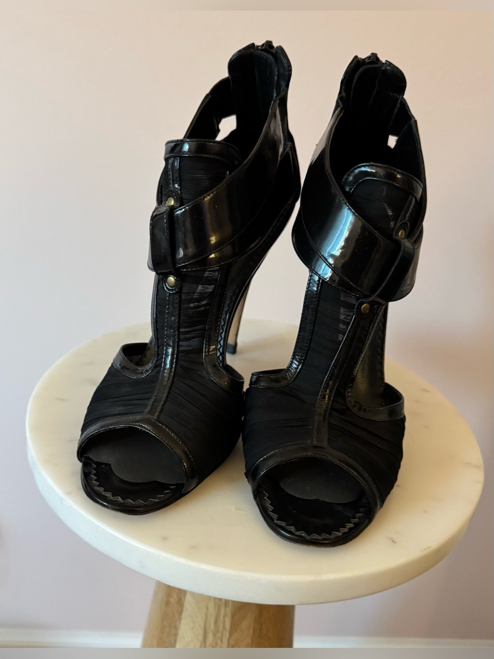 Well loved Manolo Blahnik black patent heels
